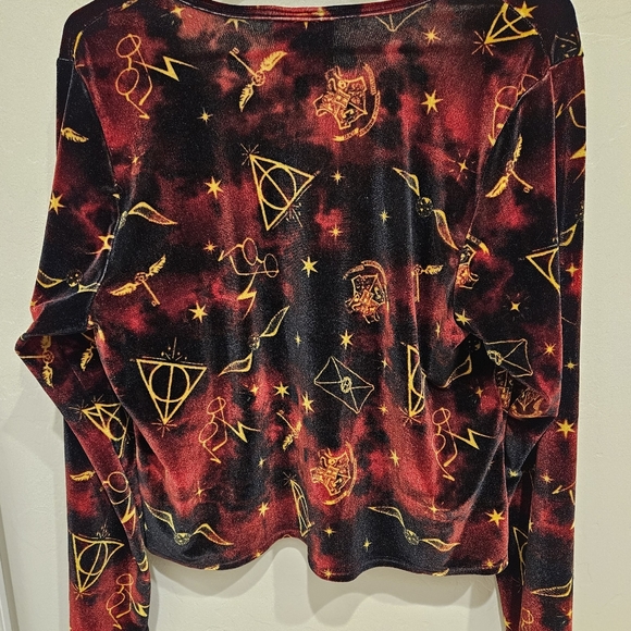 Harry Potter Women's Deathly Hallows Crop Velvet Cardigan 18/20 - Picture 5 of 7